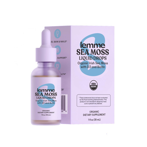 Lemme Irish Sea Moss Organic Liquid Drops with Vitamin D3, 30-Day Supply