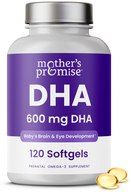 Prenatal DHA for Women 600mg, 120 Softgels, Supports Baby's Brain & Eye Development | Triglyceride Omega 3 Fish Oil DHA Prenatal Vitamins for Pregnancy & Nursing with Vitamin D3 | 300mg per Capsule