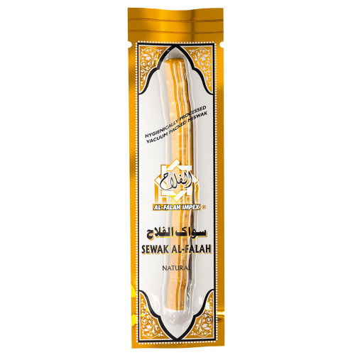 SEWAK AL-FALAH Miswak (Traditional Natural Toothbrush) - 1 Pack - Individually Vacuum Sealed for Long-Lasting Freshness – Traditional Oral Care for Deep Cleaning, Whitening, and Plaque Defense