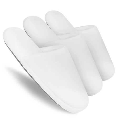 Tlizzz7 3-Pair Luxury Spa Slippers - Cotton Memory Foam Non-slip Closed Toe Washable Slippers for Hotel,Guest,Travel,Bride,Women and Men