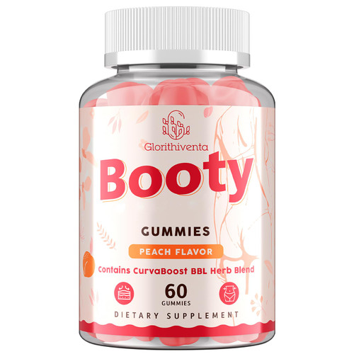 Glorithiventa Booty Gummies for Women, BBL Gummies Contains CurvaBoost BBL Herb Blend & Creatine Monohydrate for Booty, Curves & Energy, Zero Sugar, Vegan, Peach Flavor - 60 Counts
