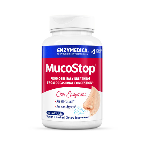 Enzymedica MucoStop Caps - Helps Clear Mucus - 48 Capsules