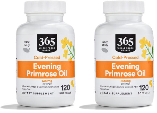 Whole Foods Market, Evening Primrose Oil 500Mg, 120 Softgels (Pack of 2)