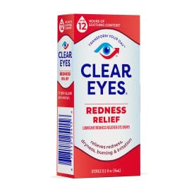 Clear Eyes Redness Relief Sterile Eye Drops - 0.5 Oz (Pack of 6)