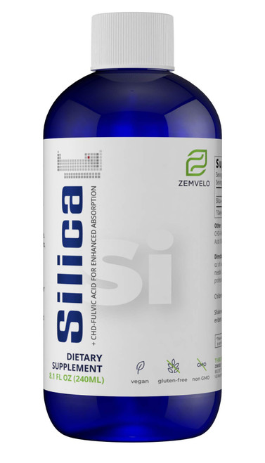 Zemvelo Liquid Ionic Silica for Hair, Skin & Nails with Collagen Support