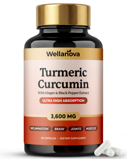 Turmeric Curcumin Supplement with Ginger & Black Pepper Extract 3,600 mg