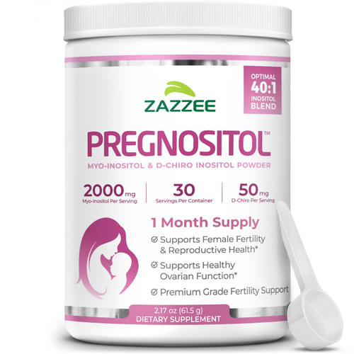 Zazzee PREGNOSITOL Powder, 30 Day Supply, Myo-Inositol & D-Chiro Inositol