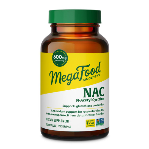 MegaFood NAC Supplement N-Acetyl Cysteine, 600mg per Serving, 120 Capsules