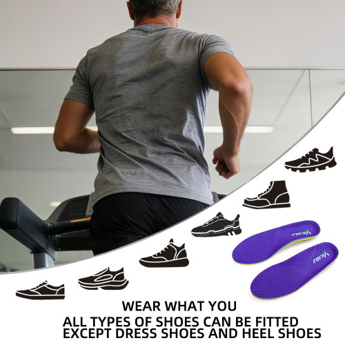 VALSOLE Heavy Duty Support Pain Relief Orthotics - 220+ lbs Plantar Fasciitis High Arch Support Insoles for Men Women, Flat Feet Insert, Work Boot Shoe Insole, Absorb Shock with Every Step