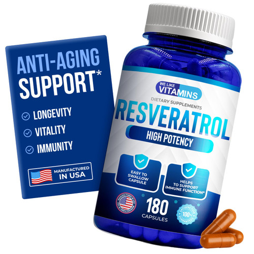 Resveratrol Supplement for Antioxidant Support*, 180 Caps, 90 Day Supply