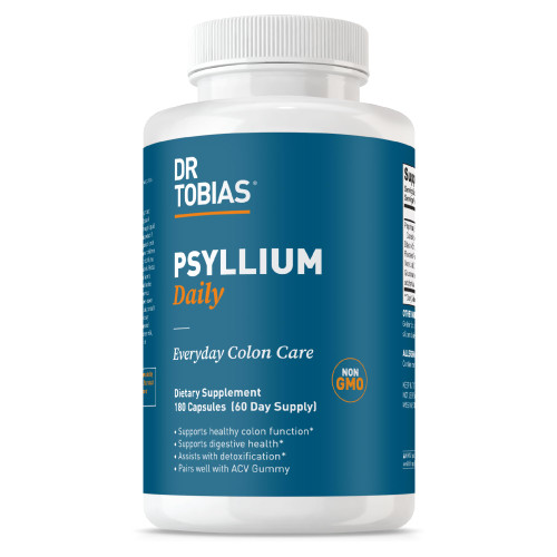 Dr. Tobias Psyllium Daily Fiber Supplement 180 Capsules | Gut Health