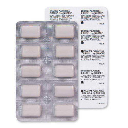 Amazon Basic Care Coated Nicotine Polacrilex Gum, 2 mg, Fruit Flavor, Stop Smoking Aid, Reduces Cravings, Smoking Cessation, 160 Count