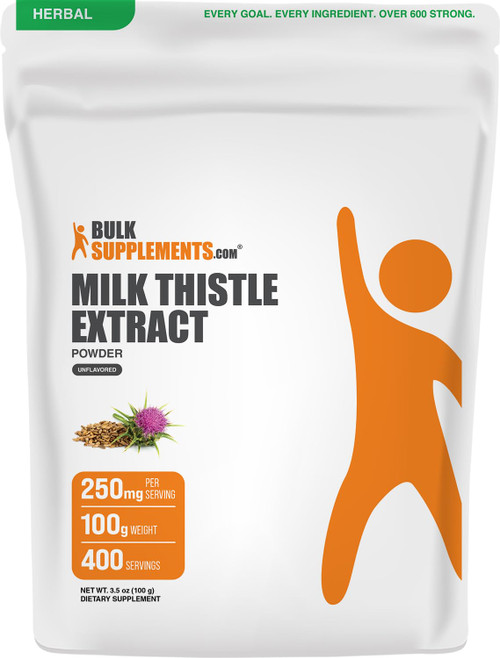 BulkSupplements.com Milk Thistle Extract Powder - Herbal Supplement, Milk Thistle Supplement - Gluten Free, 250mg per Serving, 100g (3.5 oz) (Pack of 1)