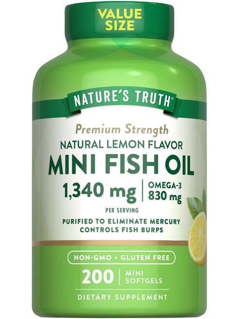 Nature's Truth Fish Oil Omega 3 | 1340 mg | 200 Mini Softgels