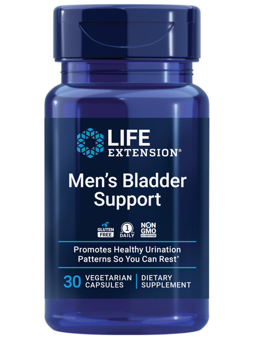 Life Extension Men's Bladder Support, melatonin, beta-sitosterol, lycopene, Nighttime Urination, Sleep Patterns, Prostate Health, Bladder Support, Gluten Free, Non-GMO, Vegetarian, 30 Capsules