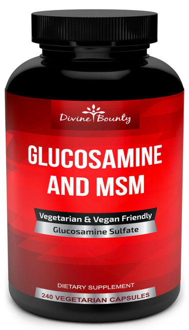 Divine Bounty Glucosamine Sulfate 2000mg with MSM, 240 Small Capsules