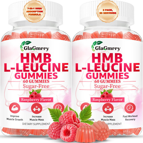 2 Pack HMB and Leucine Gummies HMB Supplements for Men & Women, Vegan