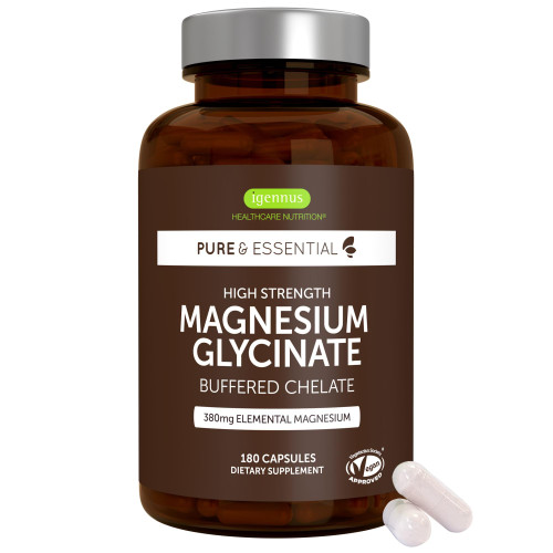 Igennus High Strength Magnesium Glycinate 380mg Elemental, 180 Capsules
