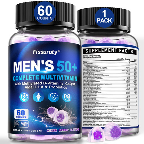 Multivitamin Gummies for Men 50+ - Sugar Free Methylated Multivitamin Gummy