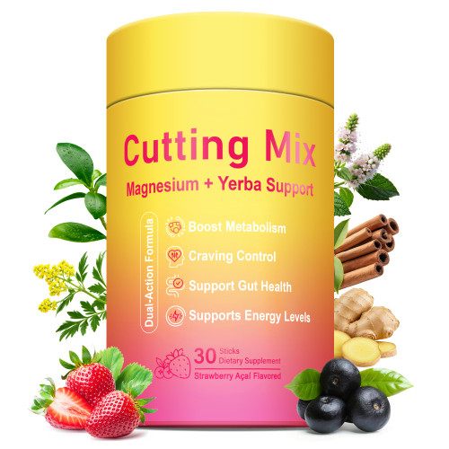Yooloks Cutting Drink Mix – Berberine, 5-HTP, Yerba Mate & Magnesium, FOS | Supports Satiety Signaling, Energy & Gut Health | Strawberry Açaí Flavor – 30 Servings