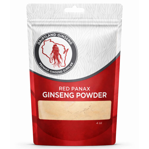 Red Panax Ginseng Powder with Natural Ginsenosides (4 oz)- Supports Healthy Energy, Vitality, Mood and More, Korean Panax Ginseng Root Powder for Smoothies, Coffee or Drinks (1 Pack)