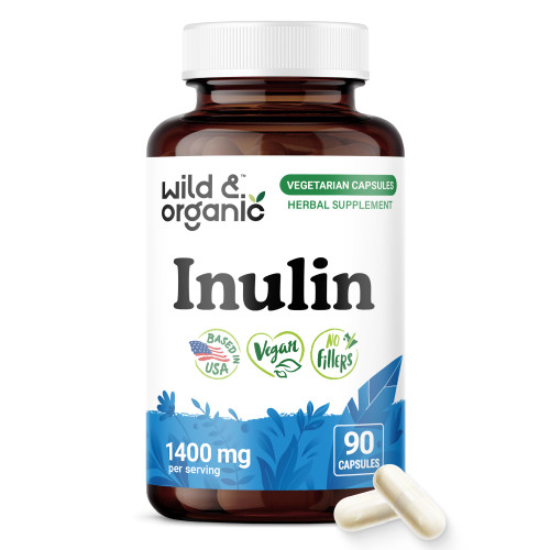 Wild & Organic Inulin Capsules 1400 mg - Digestive Support - 90 Count
