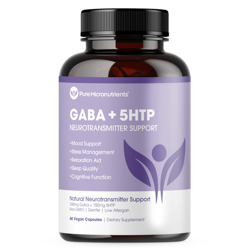 5-HTP Plus GABA Supplement, Sleep, Mood & Stress Support, 60 Veggie Caps