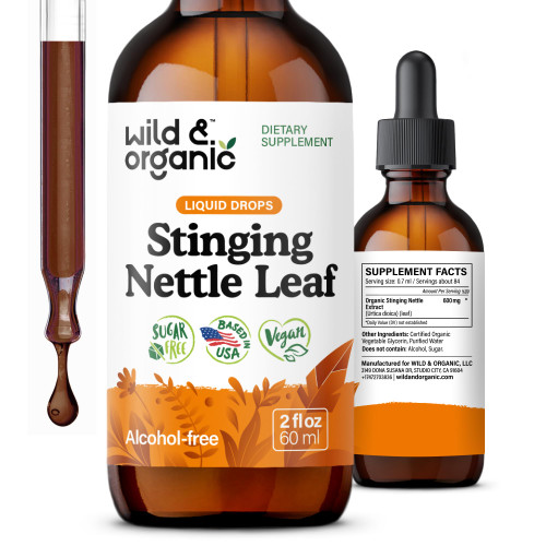 Wild & Organic Stinging Nettle Leaf Extract Drops - Urinary Support - 2 oz