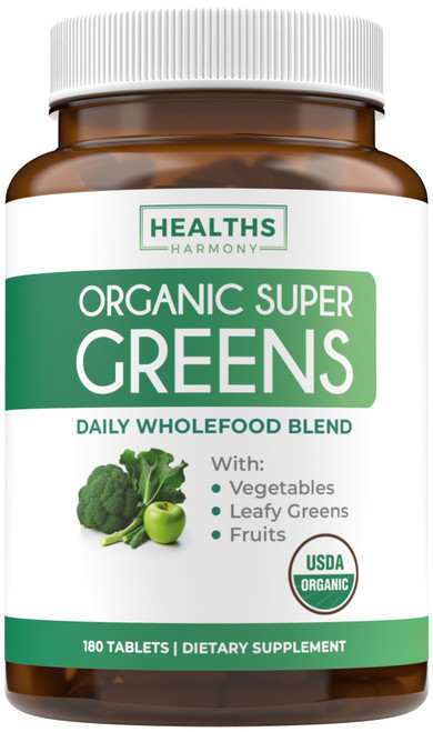 USDA Organic Super Greens Supplement with 28 Superfood Complex