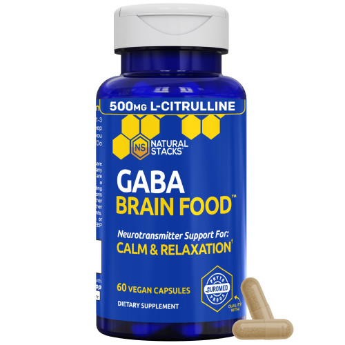 GABA Brain Food, Sleep & Relaxation Support with L-Citrulline, 60 Count