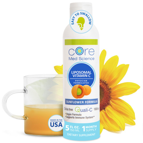 Core Med Science Liposomal Vitamin C 1000mg Liquid - Sunflower Formula