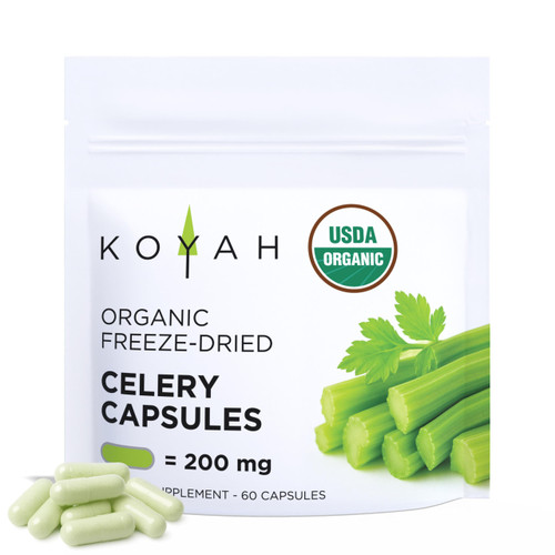 KOYAH - Organic Celery Capsules, Freeze-Dried: 60 Capsules