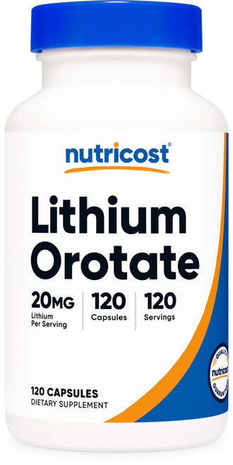 Nutricost Lithium Orotate 20mg, 120 Capsules, Vegan, Gluten-Free, GMO-Free