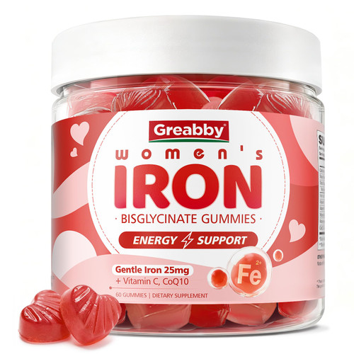 Iron Bisglycinate with Vitamin C for Women, Ferrous Bisglycinate Gummies