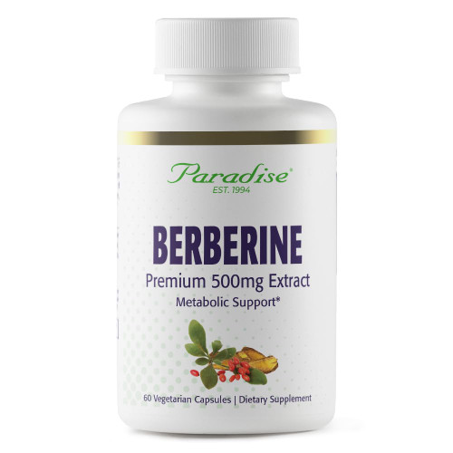Paradise Herbs Berberine Extract 500 mg, Vegan, 60 Capsules