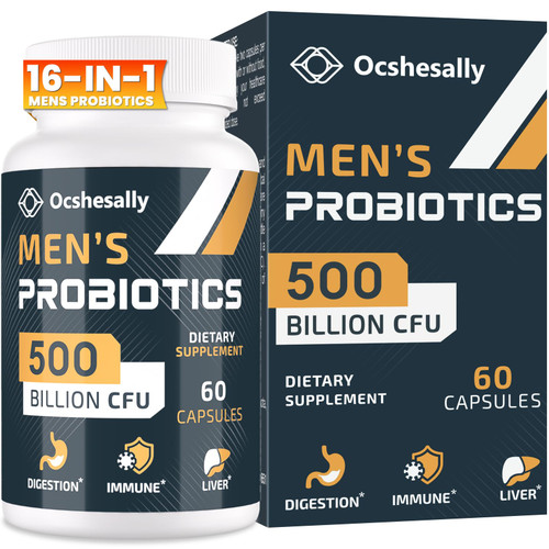 Probiotics for Men, Mens Probiotic 500 Billion CFUs & 12 Strains, 60 Cap