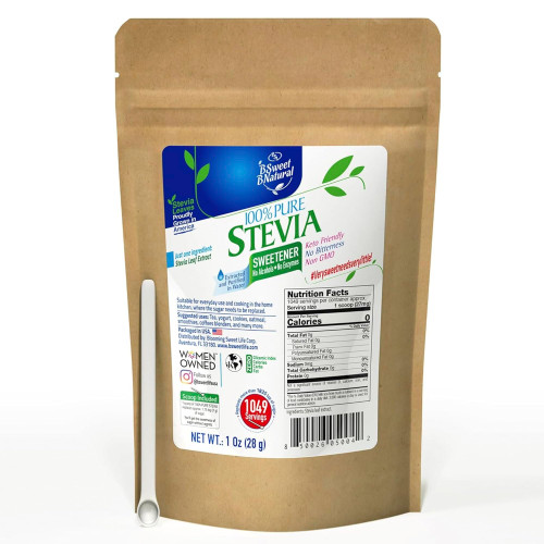 Stevia Powder 100% Pure, No Artificial Sweetener, Stevia Green Leaf Extract | Zero Calorie & Keto Friendly (1 Ounce (Pack of 1)