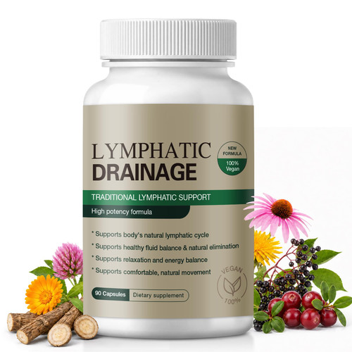 Lymphatic Drainage Supplements, Lymphatic Drainage Capsules for Immune Health & Fluid Balance, Supports Bloating & Daily Detox with Dandelion, Cleavers & Echinacea Natural Herbal – 90 Vegan Capsules