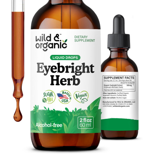 Wild & Organic Eyebright Herb Tincture - Eye Support Supplement - 2 fl oz