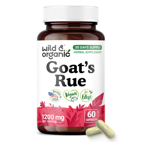 Wild & Organic Goats Rue Capsules 1200 mg - Lactation Support - 60 Count