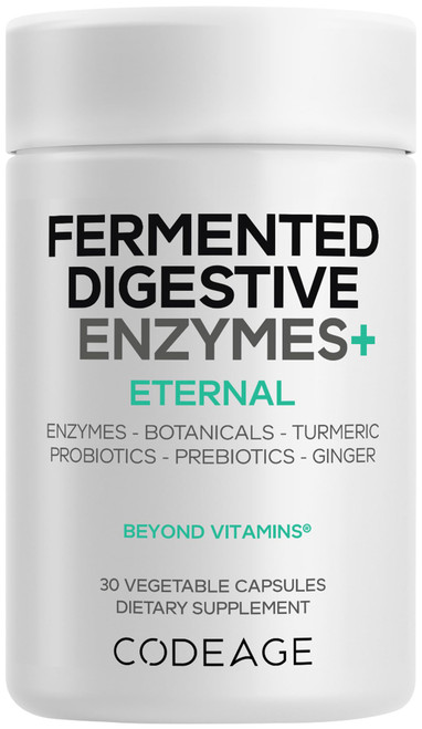 Codeage Fermented Digestive Enzymes, 14 Enzymes, Probiotics, 30 Capsules