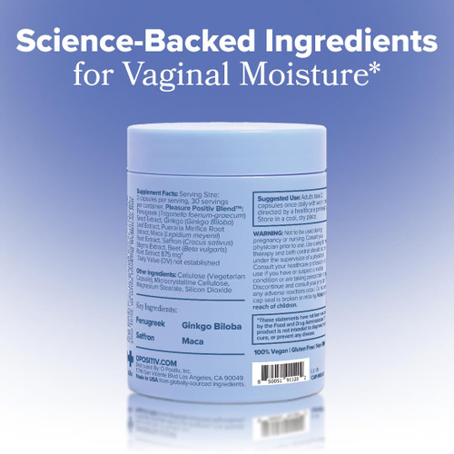 O Positiv MENO Vaginal Moisture Support Capsules – OBGYN-Formulated to Support Healthy Vaginal Moisture, Mood & Relaxation – Hormone-Free with Maca & Fenugreek Seed – 30 Servings (Pack of 2)
