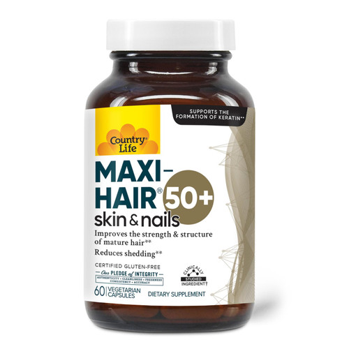 Country Life Maxi-Hair 50+ Hair, Skin & Nails, 60 Vegetarian Capsules