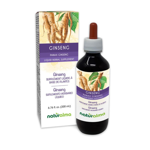 Naturalma Ginseng (Panax Ginseng) Root Alcohol-Free Tincture - 6.76 fl oz Liquid Extract in Drops - Herbal Supplement - Vegan