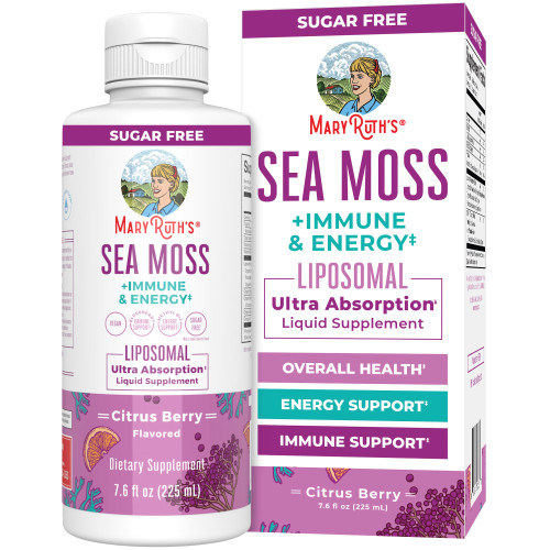 MARYRUTH'S Sea Moss + Immune & Energy Liposomal 140mg Irish Sea, 7.6 oz