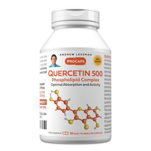 ANDREW LESSMAN Quercetin 500mg - 30 Capsules - 500 mg Unique Quercetin Phospholipid Complex, Highly Absorbable Formula to Support Healthy Heart, Circulatory and Immune Function. No Additives.