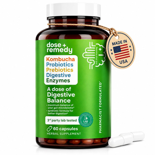 A Dose of Digestive Balance Kombucha Gut Health Supplement, 60 Count