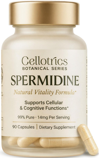 CELLOTRICS Spermidine Supplements - 1260mg | Ultra-Pure 99% Spermidine, Made in USA & USA 3rd-Party Tested |100x More Potent, Spermidine Supplements for Women & Men, Longevity Support