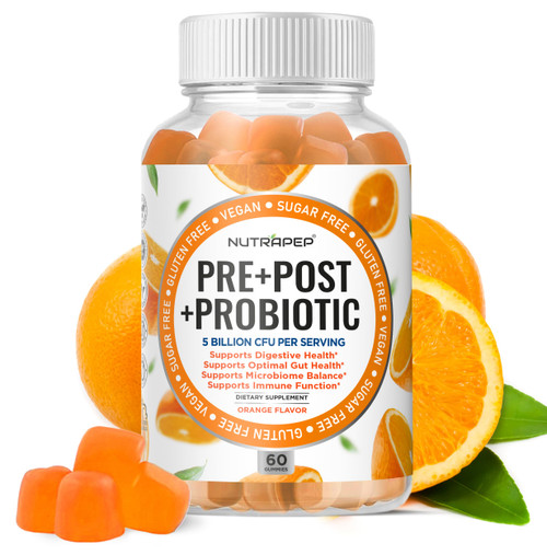 NutraPep Prebiotic Probiotic & Postbiotic Gummies for Women Men & Kids