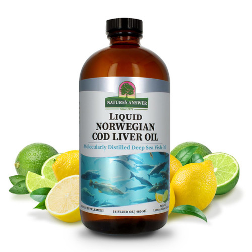 Nature's Answer Cod Liver Oil | Supports Healthy Cardiovascular Function | Great Tasting All-Natural Lemon-Lime Flavor | Gluten-Free & No Preservatives 16oz